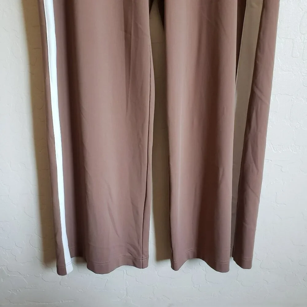 Athleta Brown Wide Leg Pants with White Stripe - Picture 7 of 14